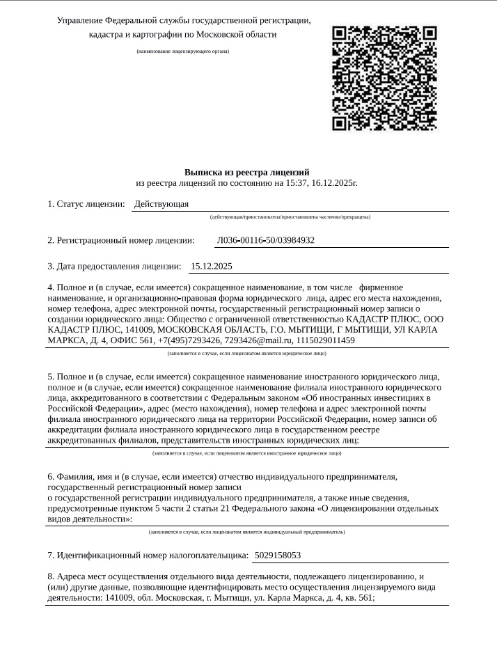 Лицензия ЗОУИТ